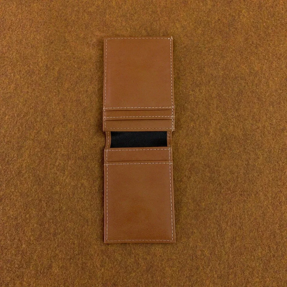 NFL New Orleans Saints OS Brown Faux Leather Slim ID Card Holder Wallet New